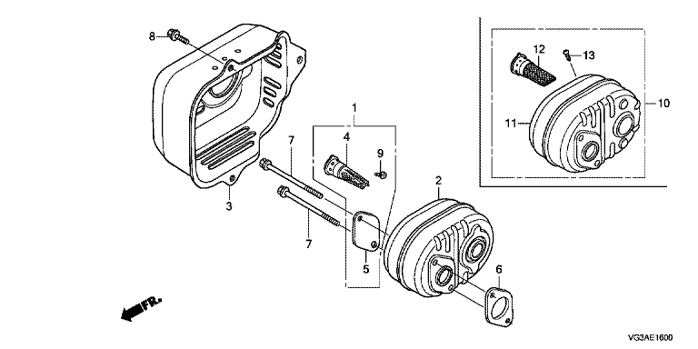 VG3AE1600 Honda HRS536C5VKEH - Muffler