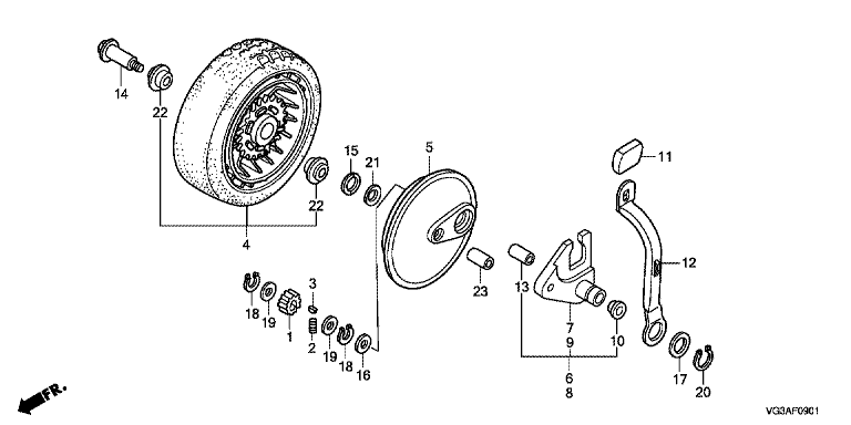 VG3AF0901 Honda HRS536C5VKEH - Rear Wheels
