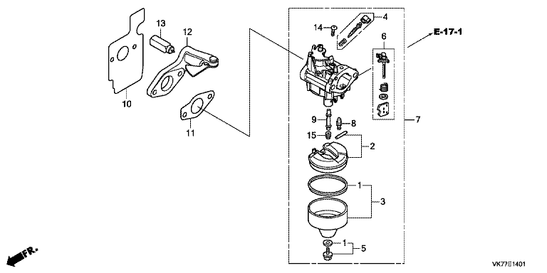 VK77E1401 Honda HRX476C2HYEH - Carburetor