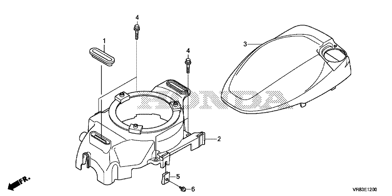 VR83E1200 Honda HRN536C1VYEA - Fan Cover