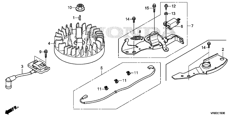 VR83E1900 Honda HRN536C1VYEA - Flywheel, Ignition Coil