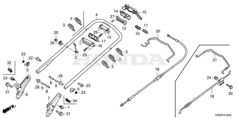 Honda HRN536C1VYEA – Handle Pipe | Lawn & turfcare machinery parts