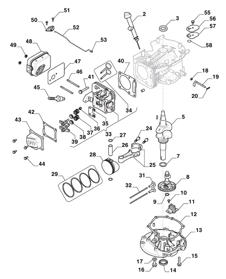 Mountfield MTF66MQ 2T0050483/CAS - Piston, Crankshaft