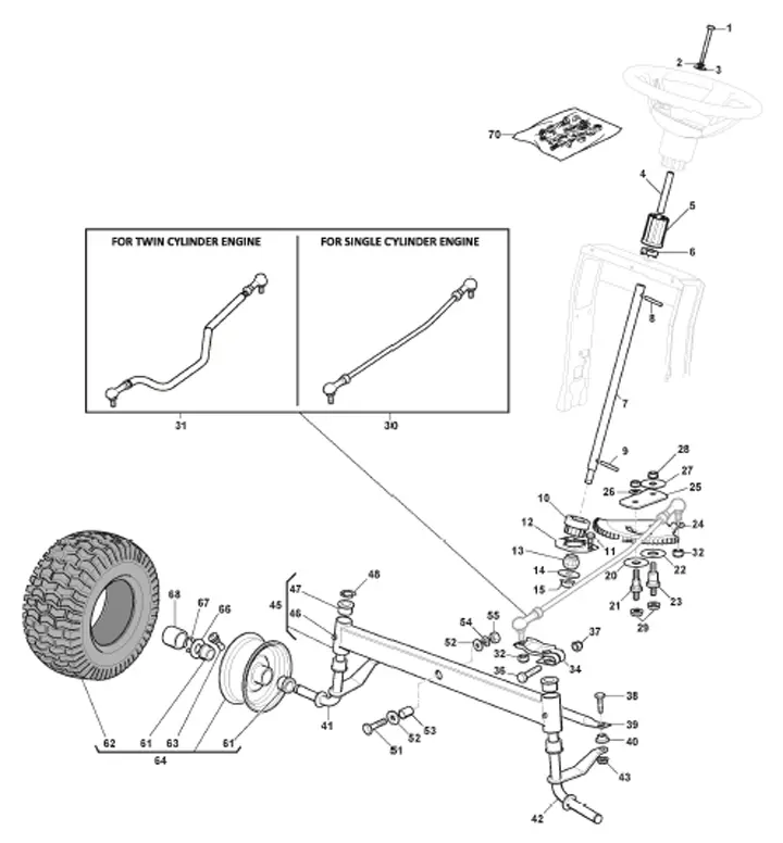 Mountfield MTF84M 2T2005403CAS - Steering