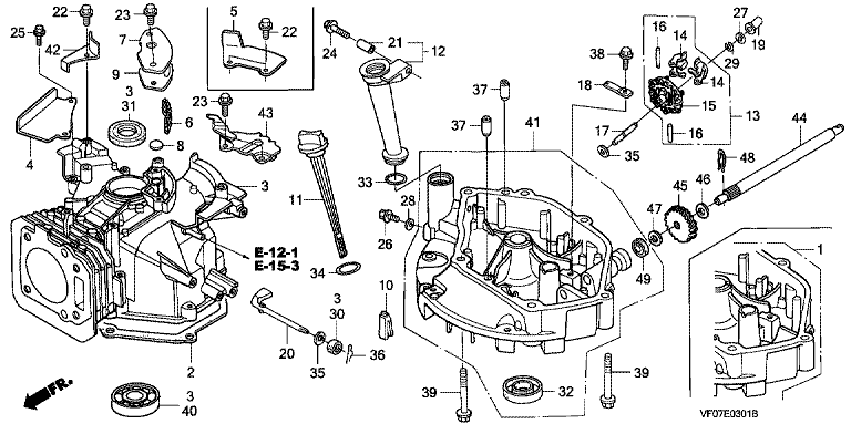 Honda HRD536K4HXEH - Cylinder Barrel, Oil Pan