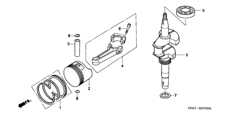 VF07E0700A Honda HRD536K4QXEH - Crankshaft, Piston