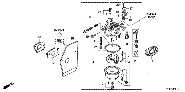 VF07E1401D Honda HRD536K4QXEH - Carburetor