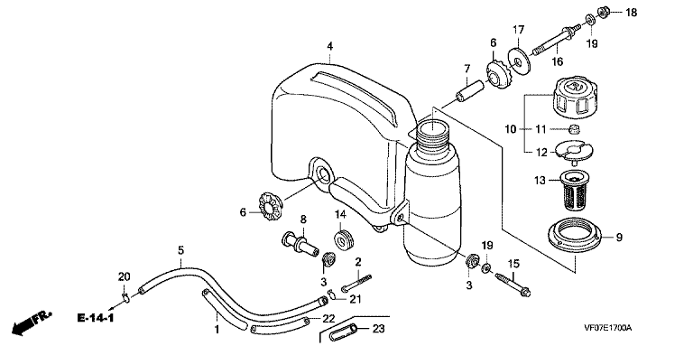 VF07E1700A Honda HRD536K4QXEH - Fuel Tank
