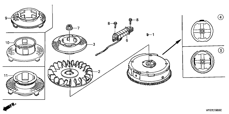 VF07E1900C Honda HRD536K4QXEH - Flywheel