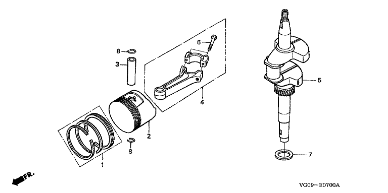 Honda HRH536K4HXEH - Crankshaft, Piston