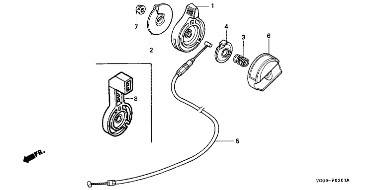 VG09F0201A Honda HRH536K4QXEH - Throttle Level