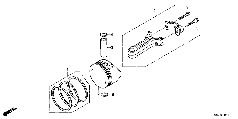 VH77E0801 Honda HRX537C6VYEA - Piston, Connecting Rod