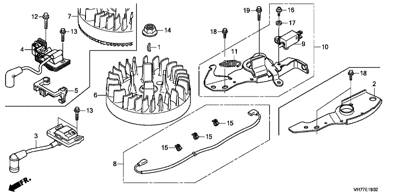 Honda HRX537C6VYEA - Flywheel, Ignition Coil