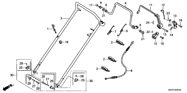 Honda HRX537C6HZEA - Handle Pipe