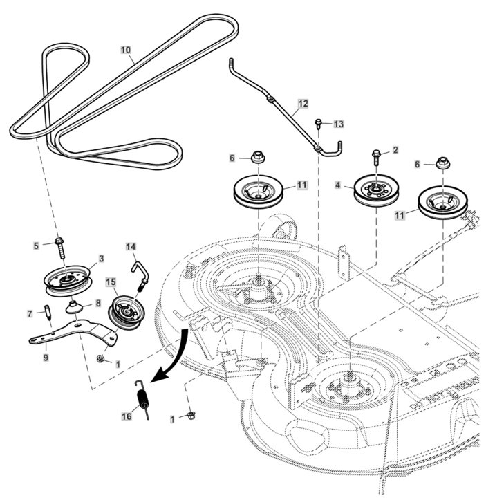 PartsList.pdf John Deere X354 - Belt, Idler 42A