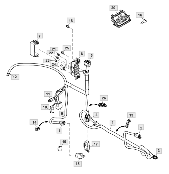 John Deere X354 - Chassis Wiring Harness