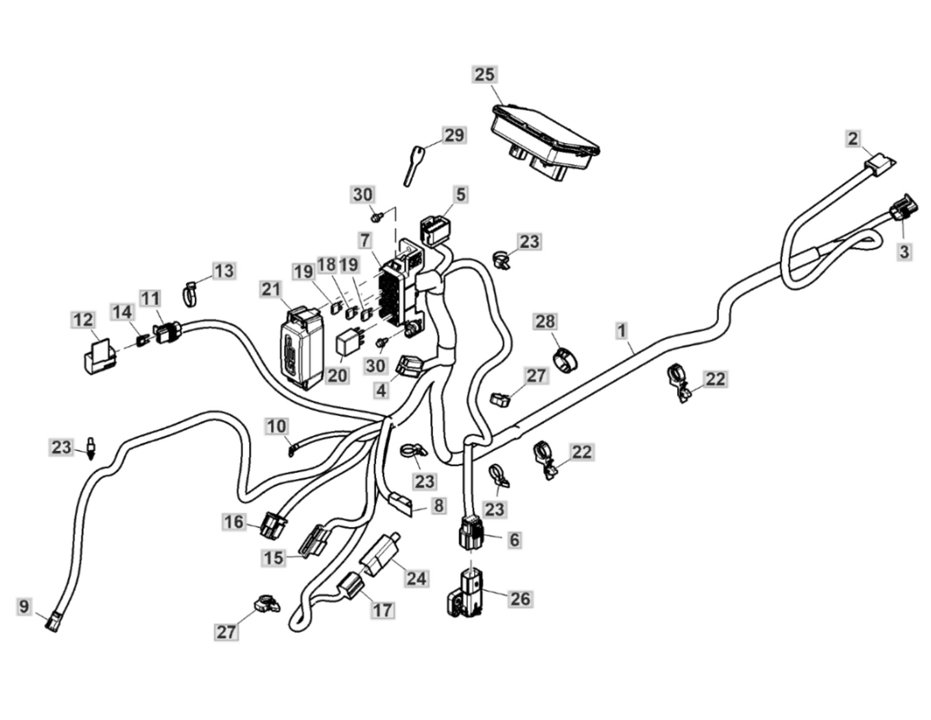 John Deere X354 - Chassis Wiring Harness (110001-)