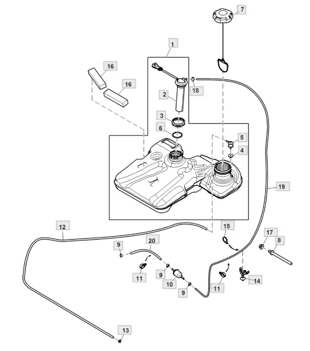 John Deere X354 - Fuel Tank