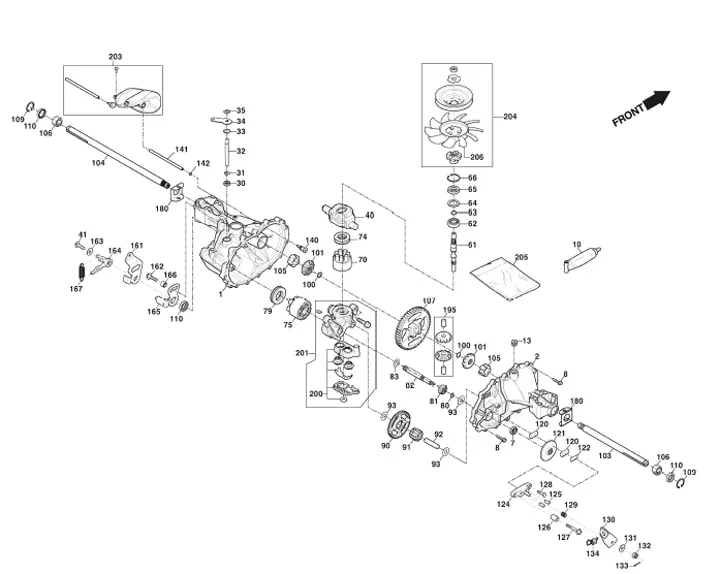 Mountfield 1543H-SD 2T1210483/M20 - Transmission Unit, Hydro-Gear T2-ADBF-2X3C-17X1