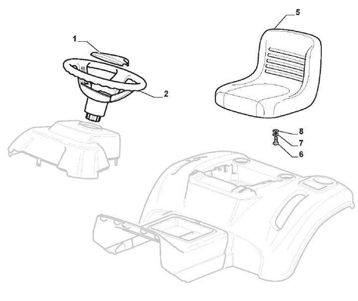 Mountfield 1543H-SD 2T1210483/M20 - Seat, Steering Wheel