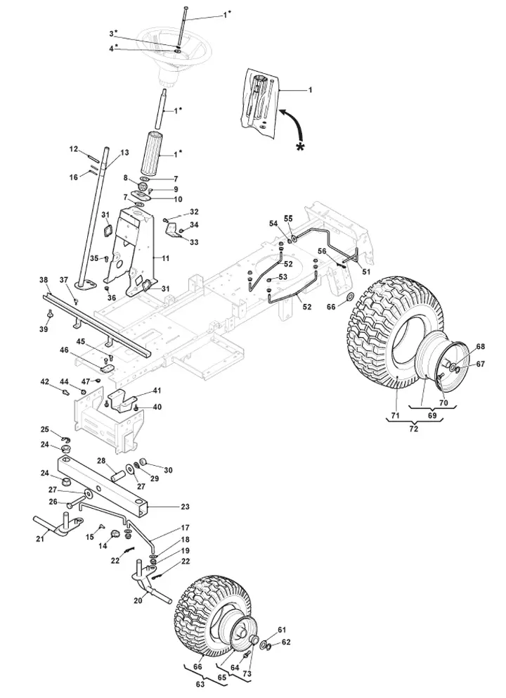 Mountfield 827M 2T0050483/M16 - Steering