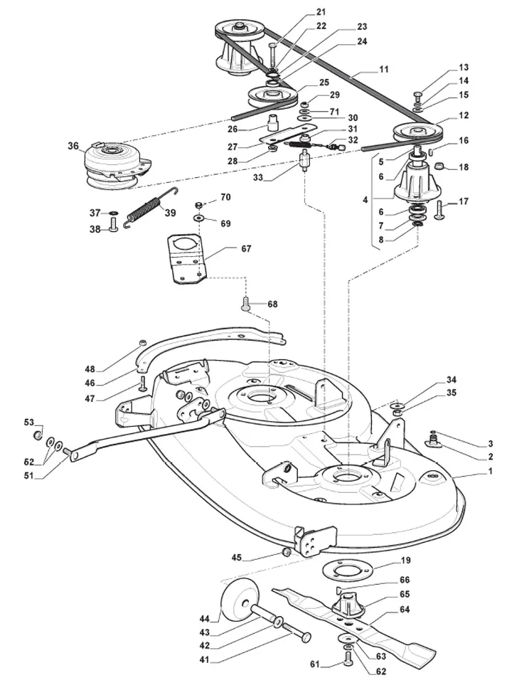 Mountfield 1543H-SD 2T1210483/M20 - Cutting Plate, Electromagnetic Clutch