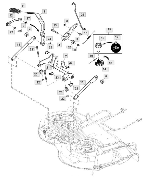 John Deere X354 - Lift System 42M