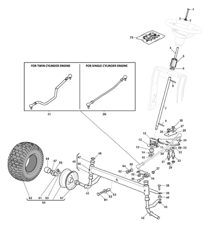 Mountfield MTF84H 2T2105403CAS - Steering