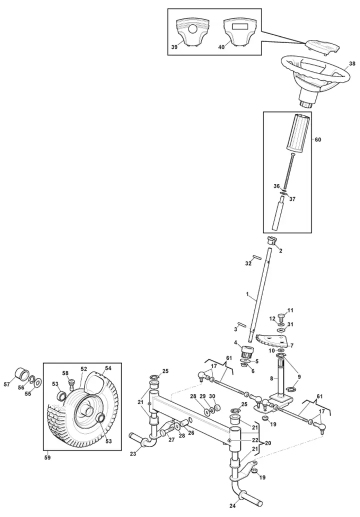 Mountfield MTF72H 2T0210483/M22 - Steering