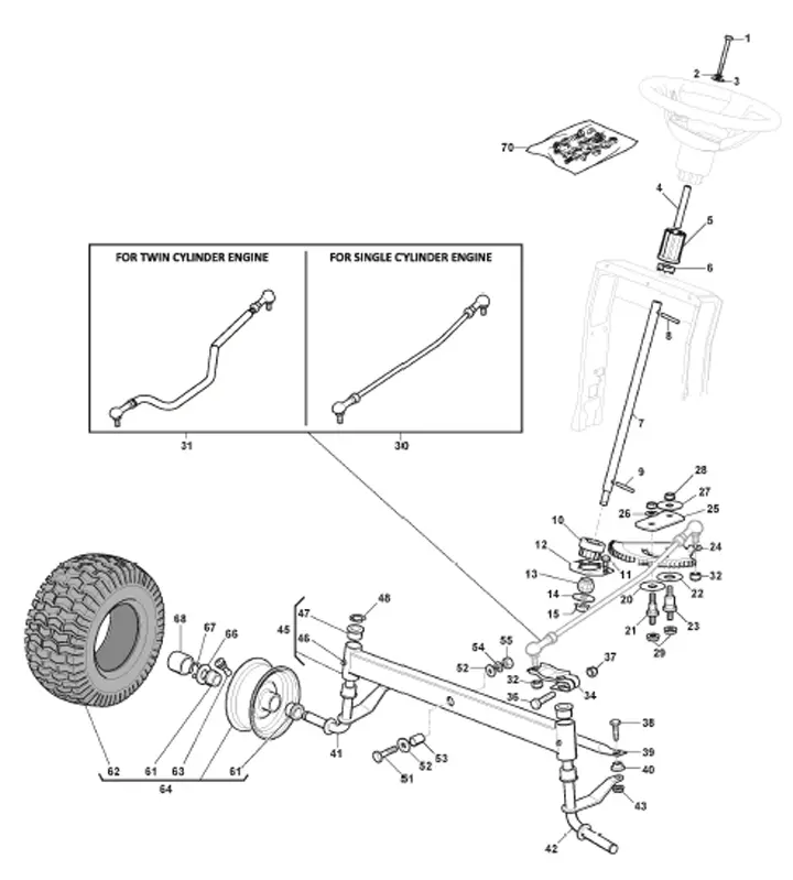 Mountfield MTF108-SD 2T1210403CAS - Steering