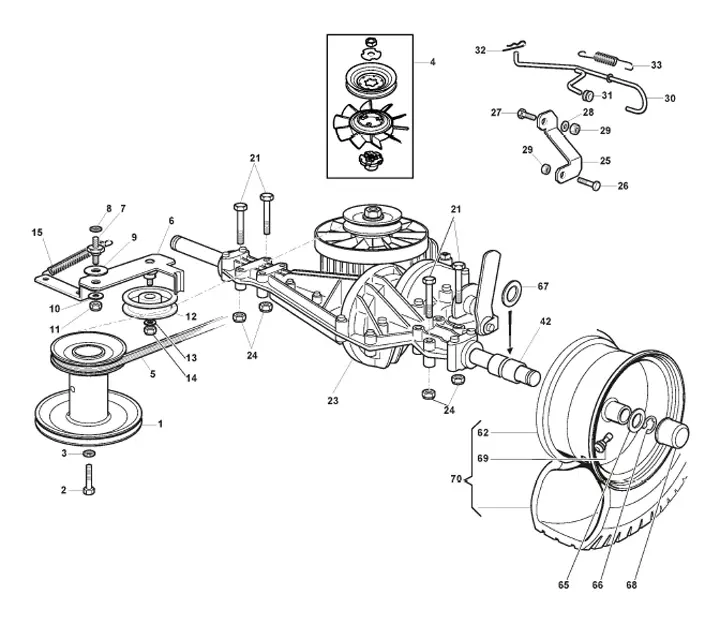 Mountfield MTF72H 2T0210483/M22 - Transmission Ass Y