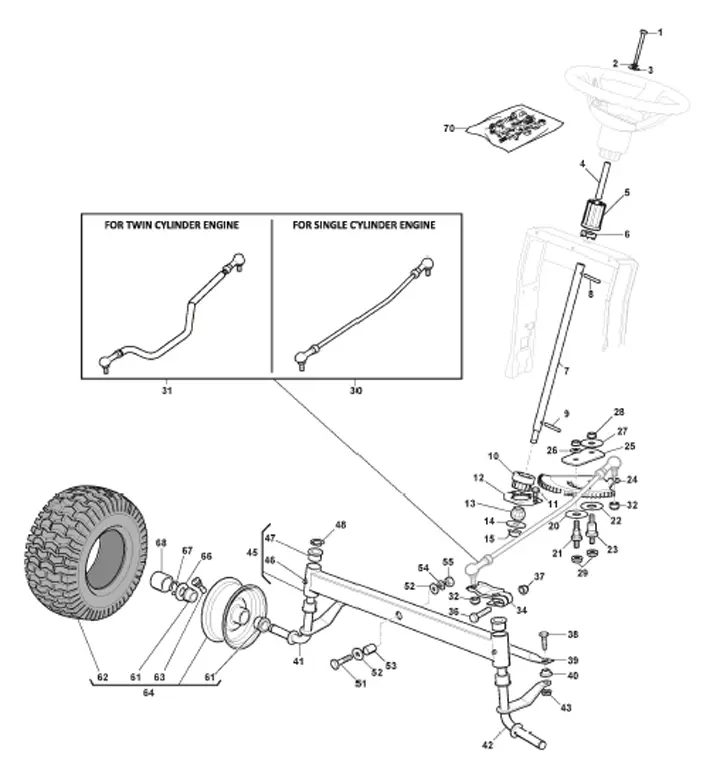 Mountfield MTF98H 2T2610403CAS - Steering