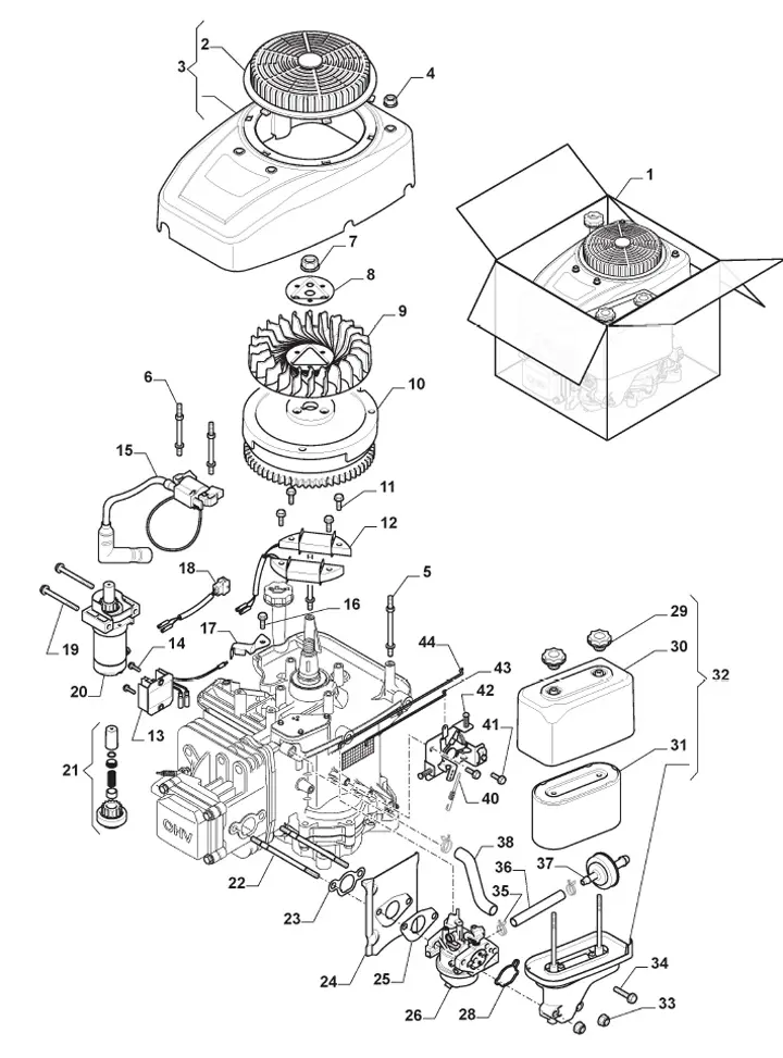 Mountfield MTF72H 2T0210483/M22 - Starter Assy, Tank