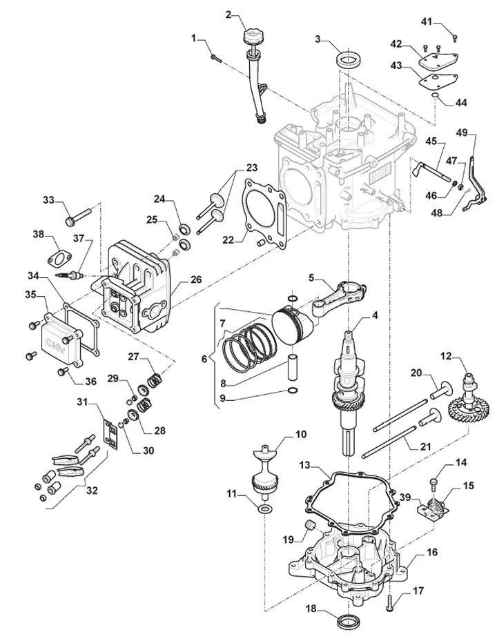 Mountfield MTF72H 2T0210483/M22 - Piston, Crankshaft