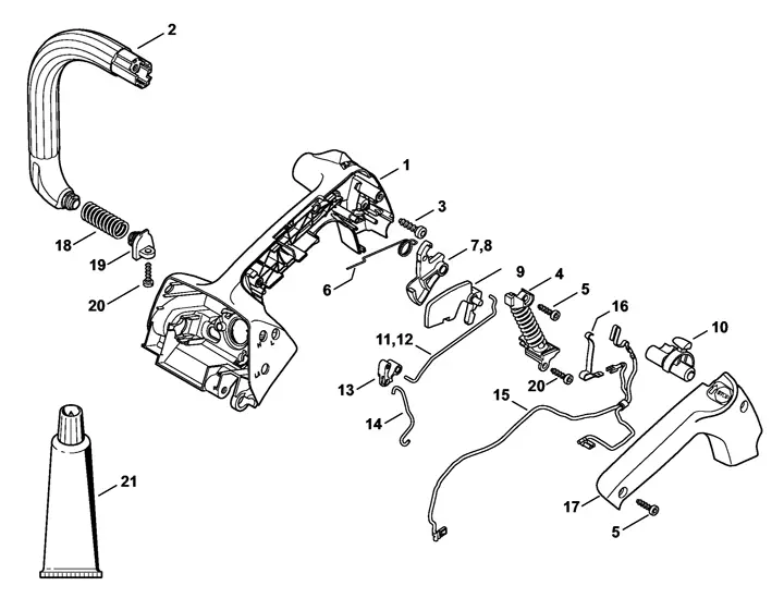 Stihl MS150TCE - Handle Housing, Handlebar