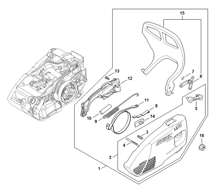 MS 151 TC-E Stihl MS151TCE - Chain Sprocket Cover