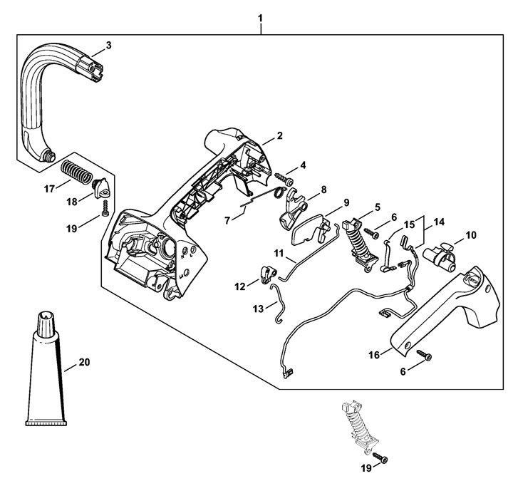 Stihl MS151TCE - Housing, Handlebar