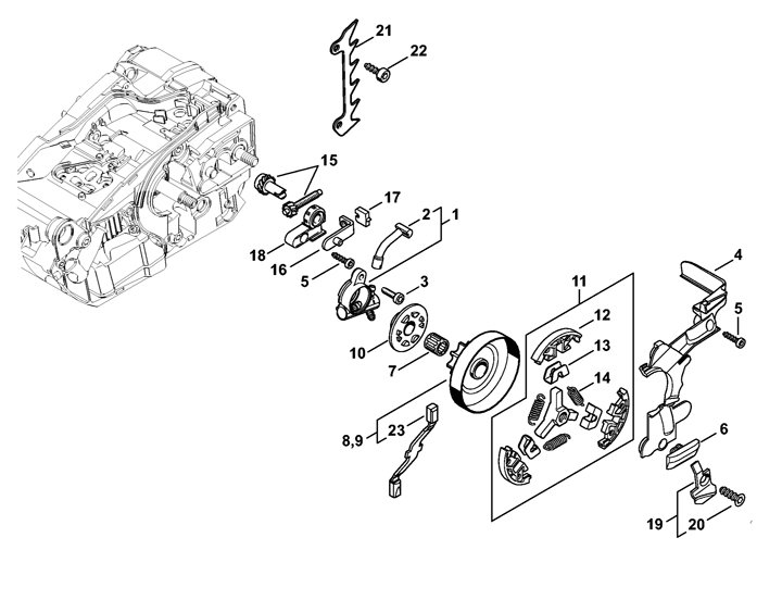 Stihl MS151TCE - Oil Pump, Clutch