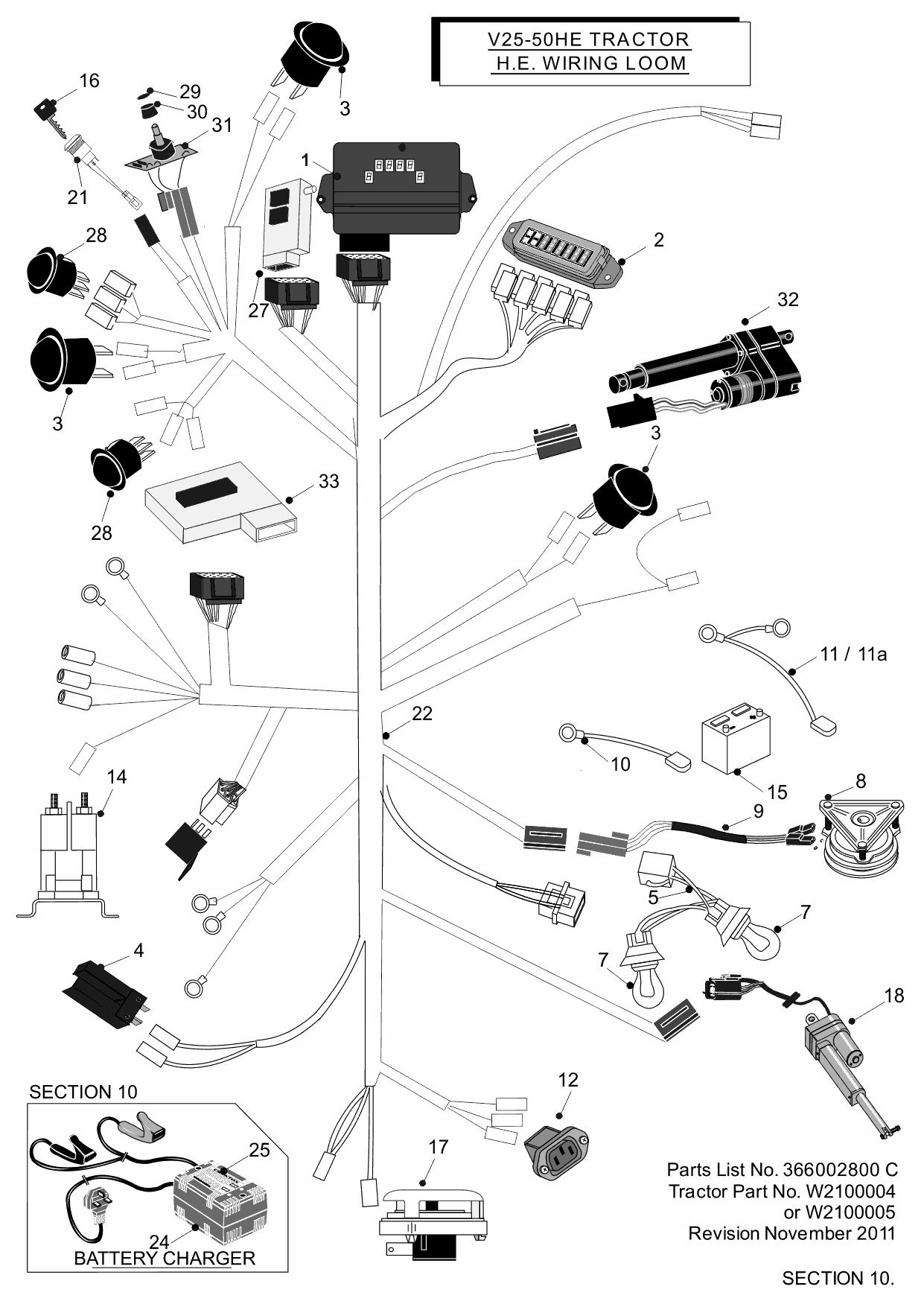 Westwood V2550HE - Wiring Loom