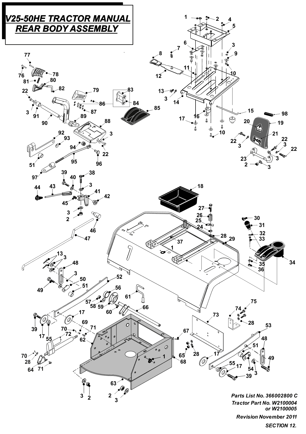 Westwood V2550HE - Rear Body Assy