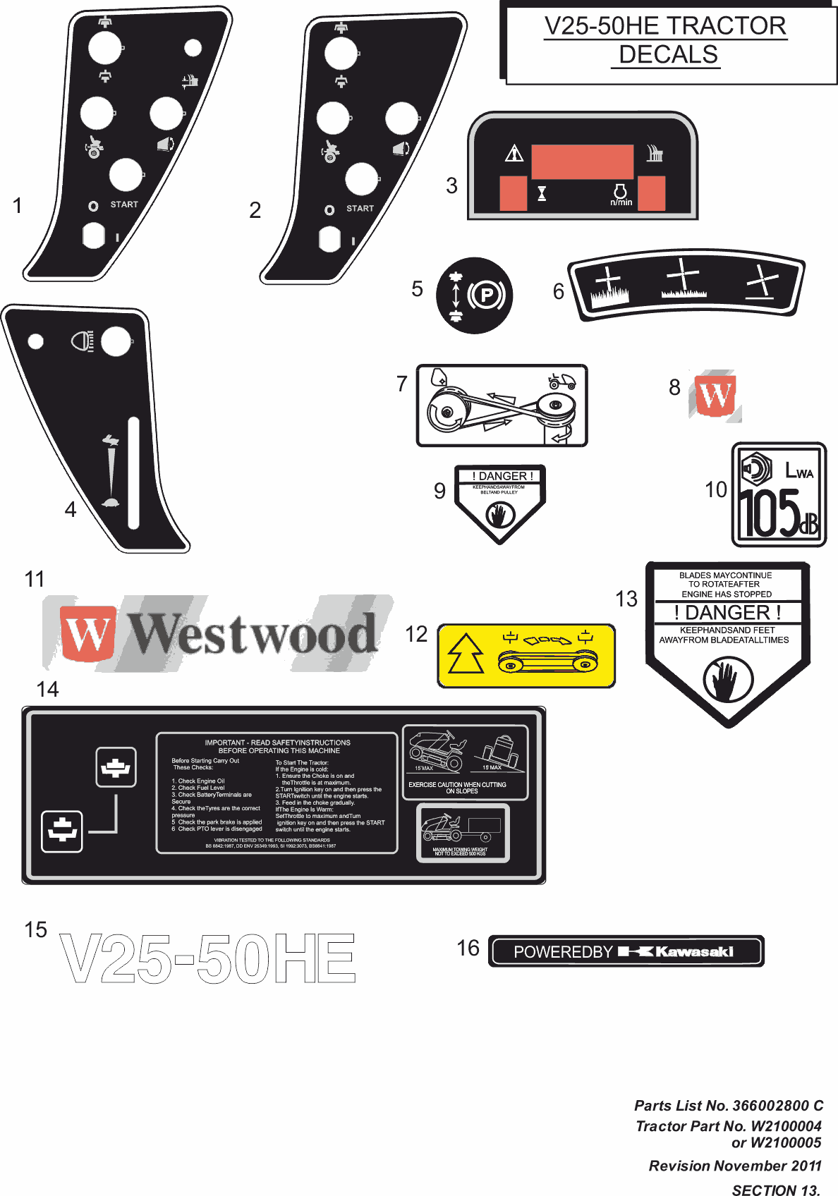 Westwood V2550HE - Decal