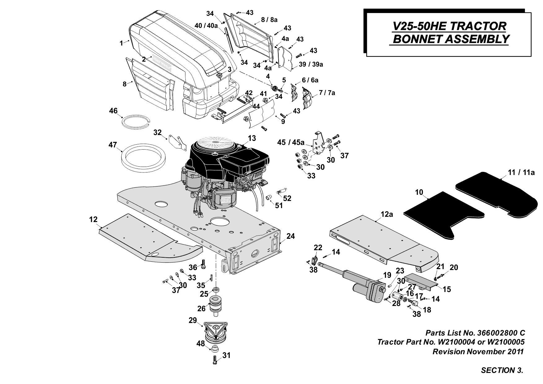 Westwood V2550HE - Bonnet Assembly