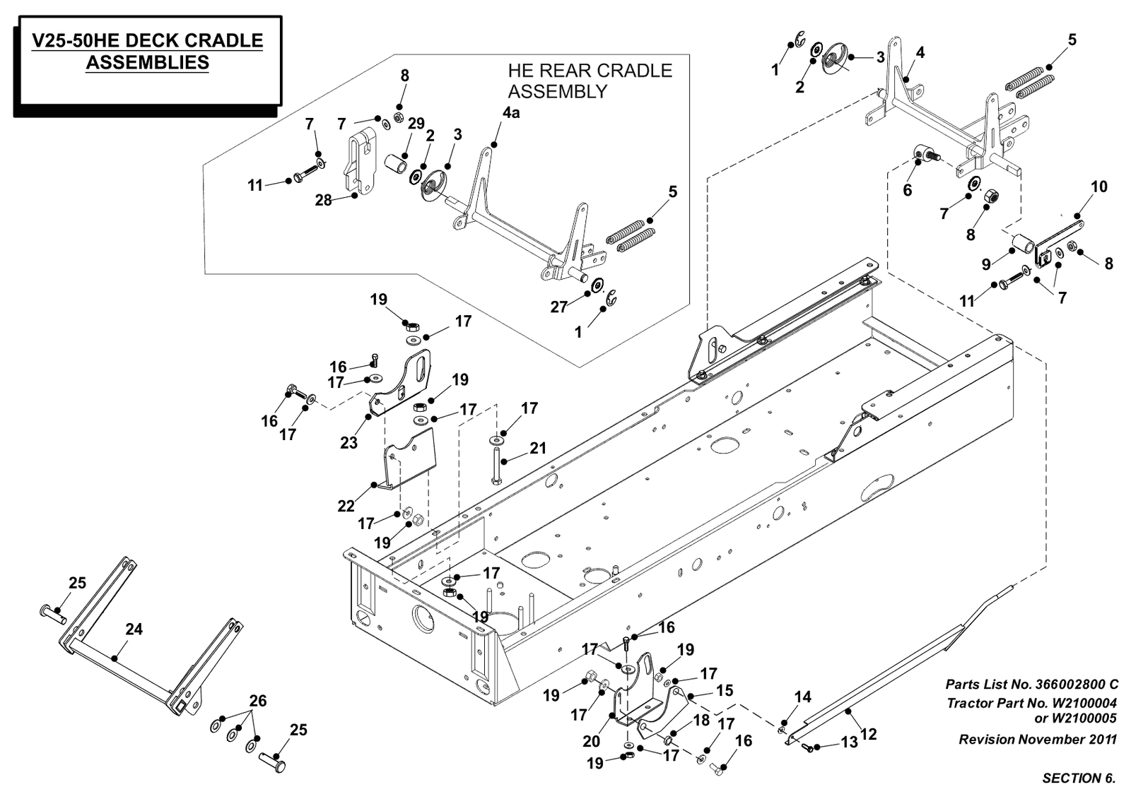 Westwood V2550HE - Deck Cradle Assy