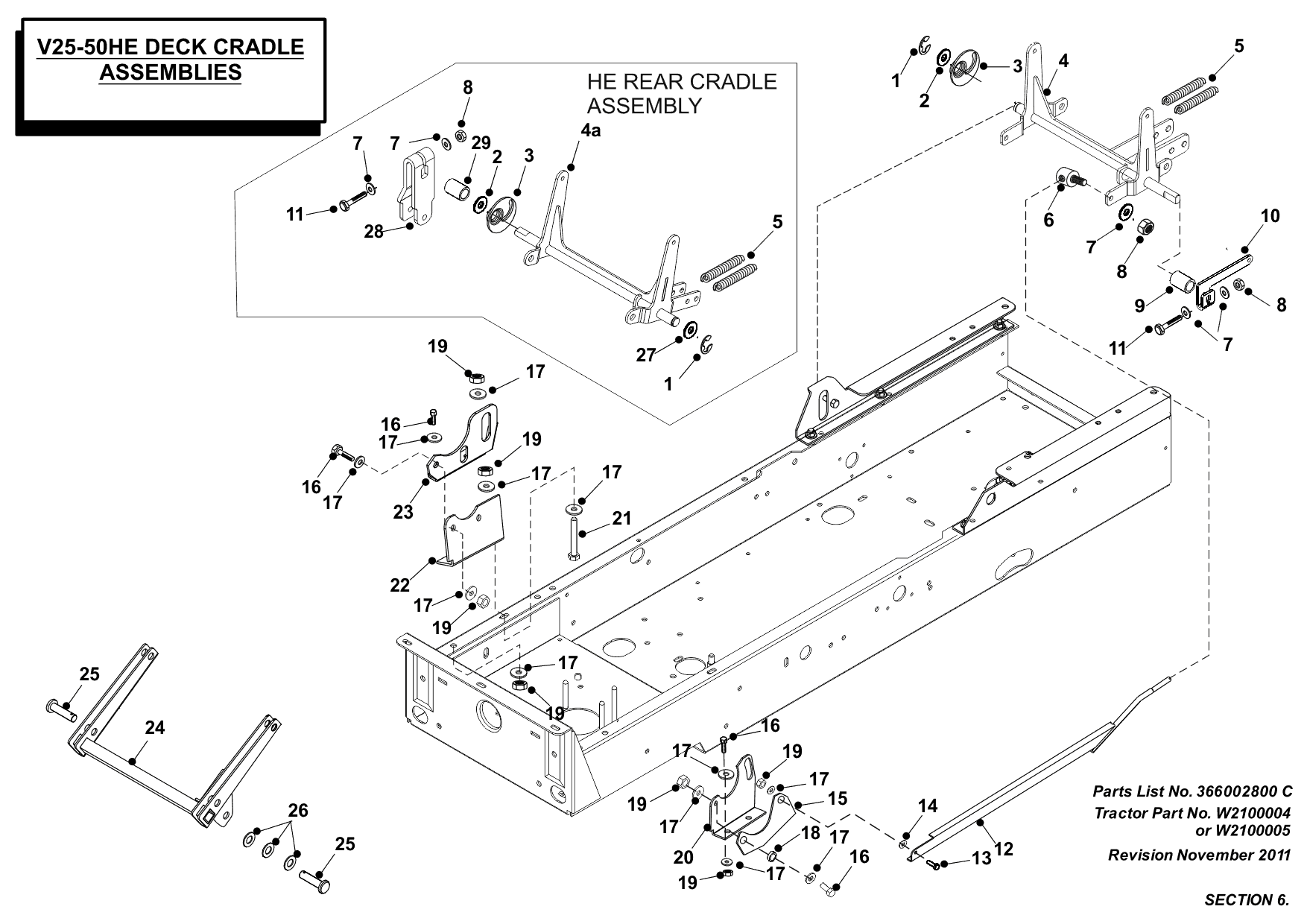 Westwood V2550HE - Deck Cradle Assy