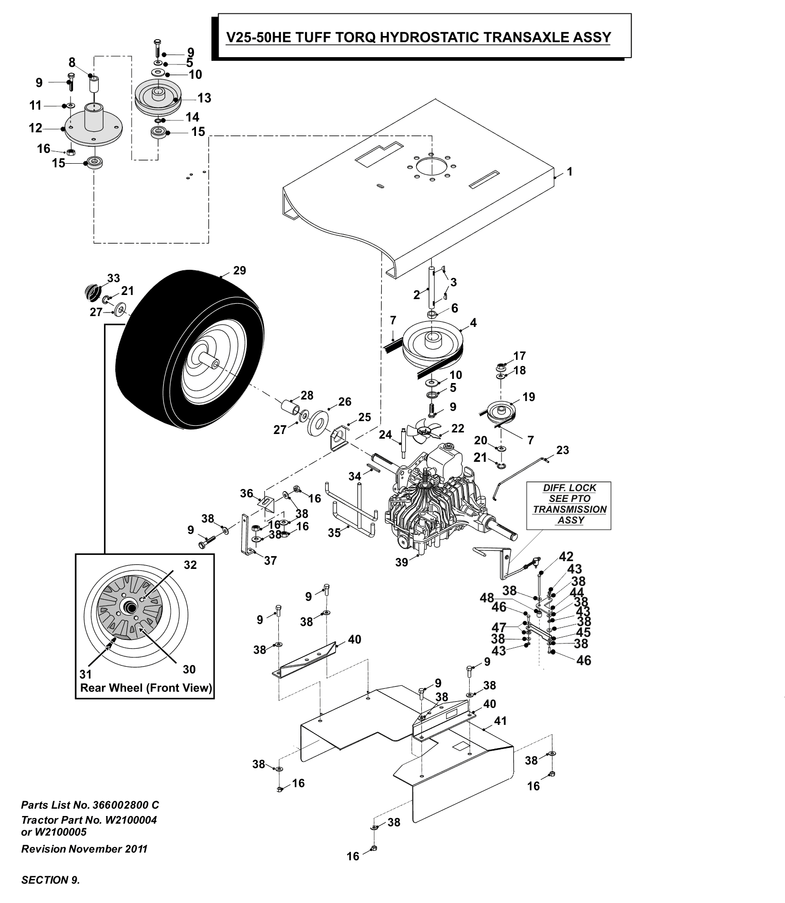 Westwood V2550HE - Hydrostatic Transaxle