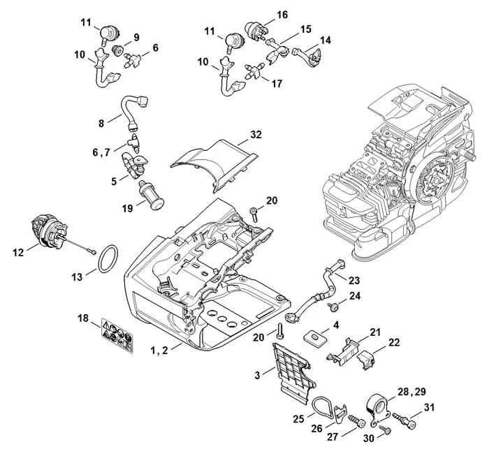 Stihl MS201TC - Tank Housing