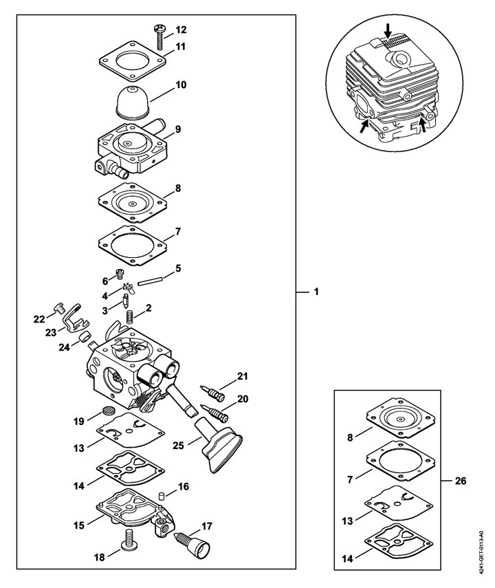 Stihl BG86 - Carburetor 4241-23
