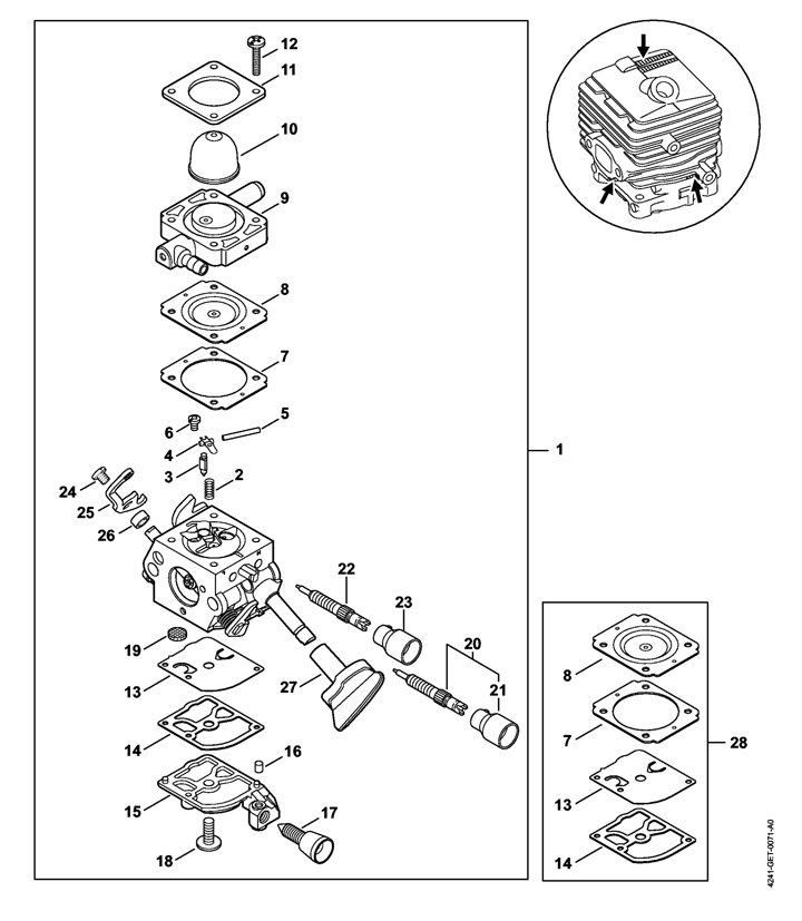 BG 86 Stihl BG86 - Carburetor C1M-S261 (037.2018)