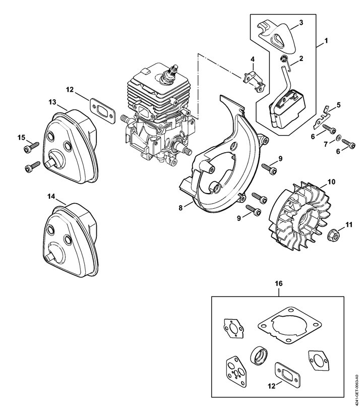 Stihl BG86 -Ignition, muffler