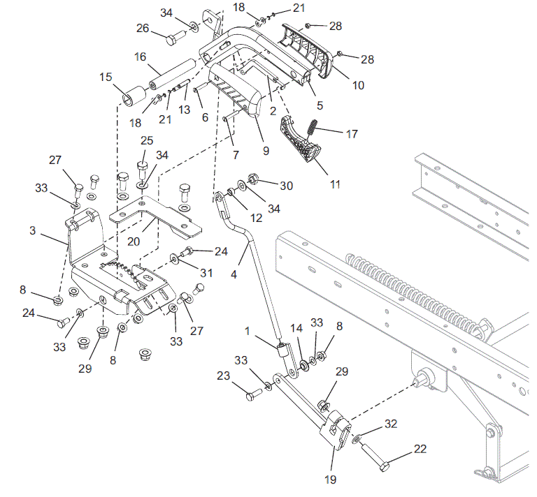 Westwood T40 From Mar19 - Deck Lift Handle